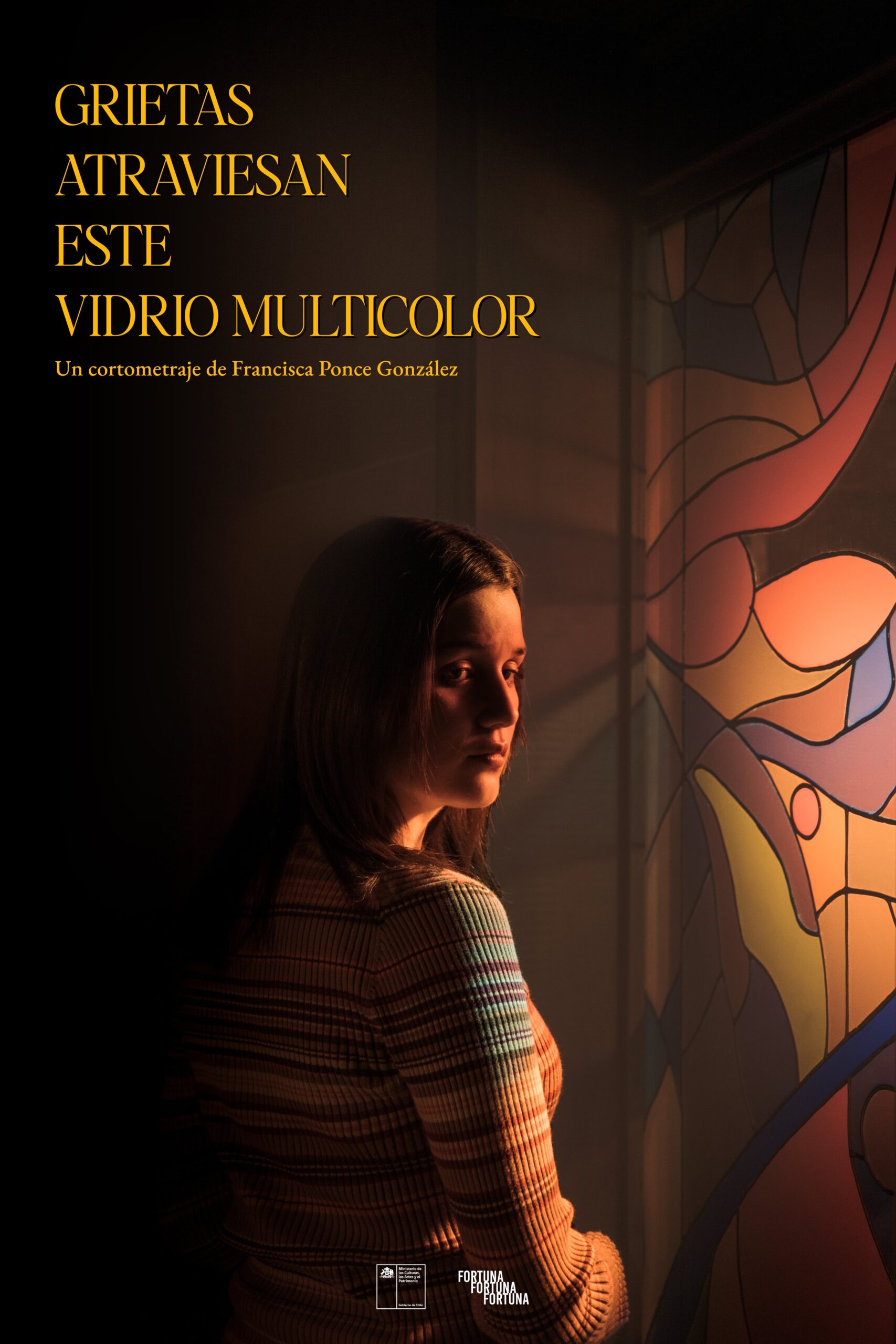 poster Grietas Atraviesan Este Vidrio Multicolor
